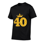 40th Birthday T Custom Crown Happy Birthday  Cotton T-Shirt