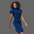 Flutter Sleeve Sweater Dress