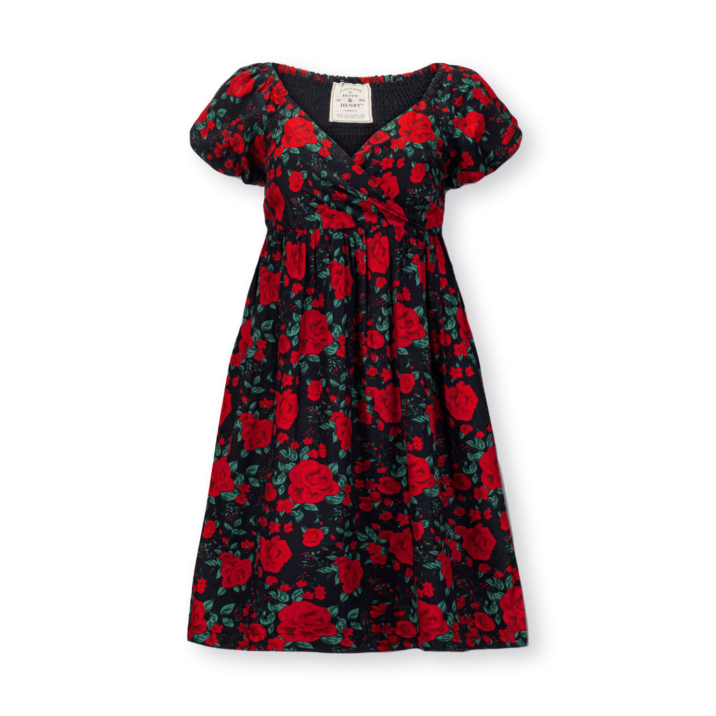 Puff Sleeve Crossover Dress