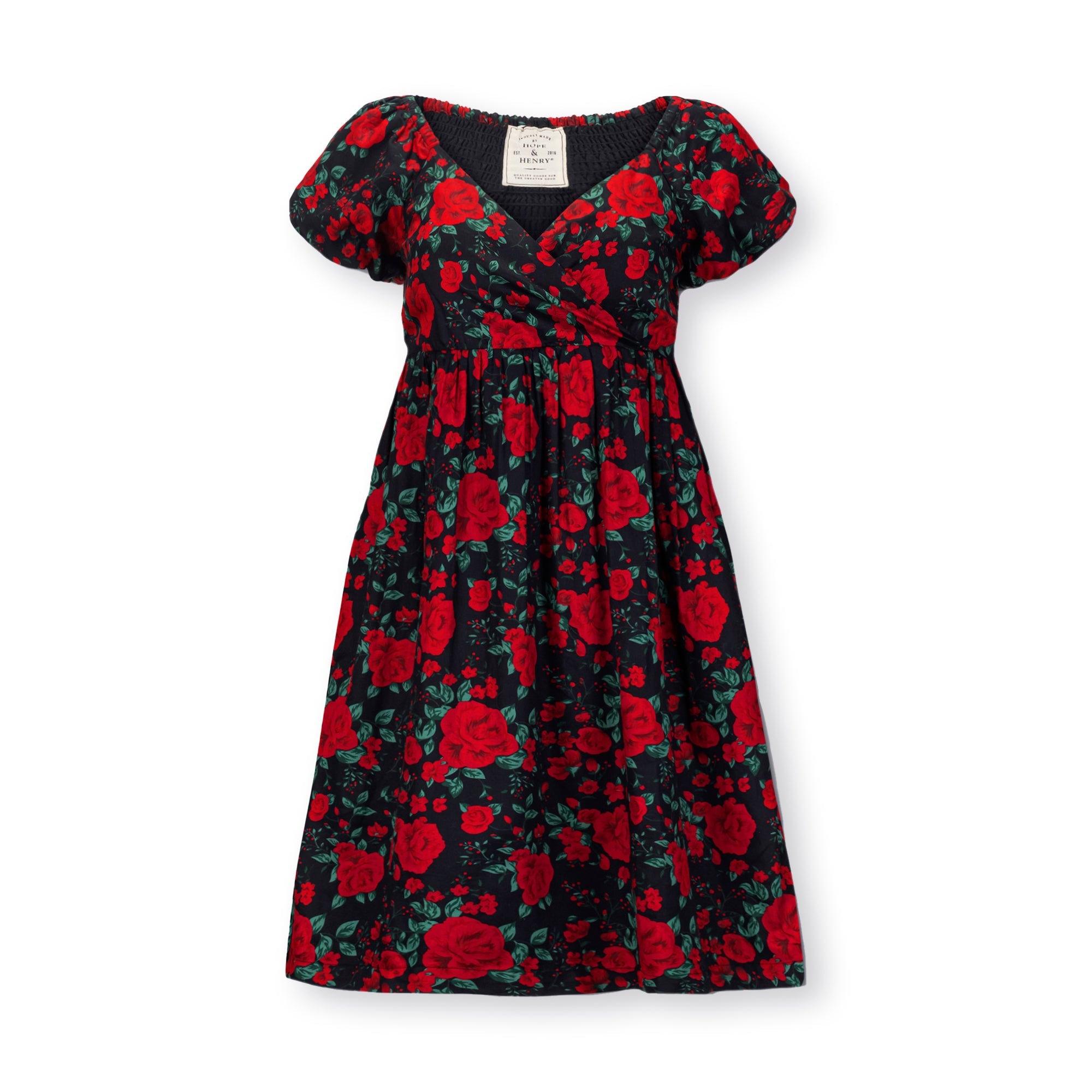 Puff Sleeve Crossover Dress