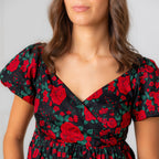 Puff Sleeve Crossover Dress