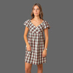 Puff Sleeve Crossover Dress