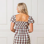 Puff Sleeve Crossover Dress