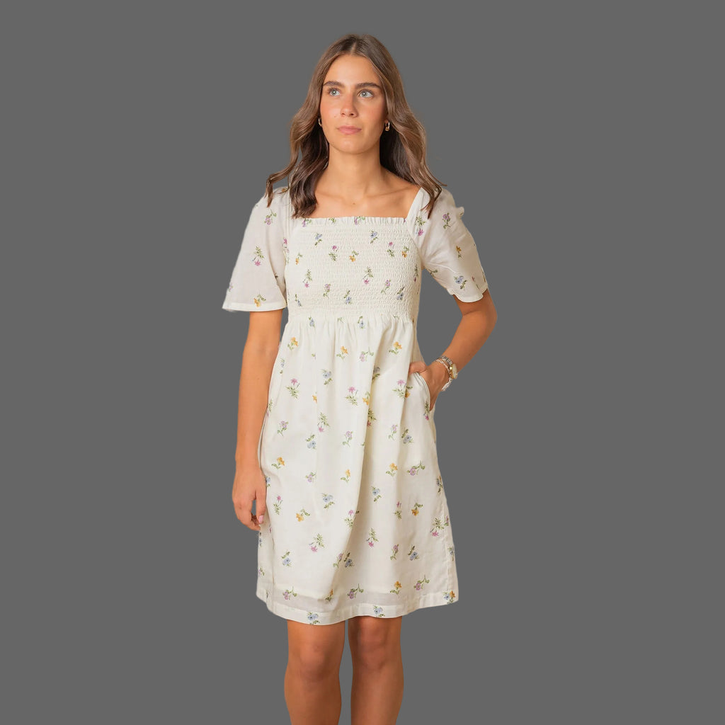 Organic Bell Sleeve Smocked Dress