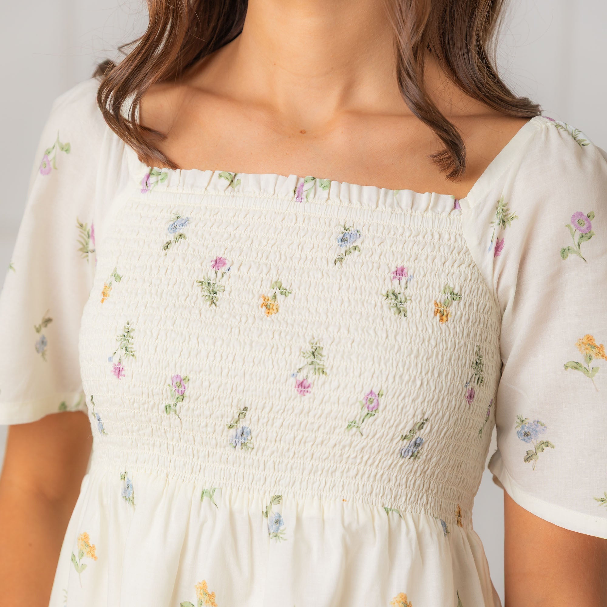 Organic Bell Sleeve Smocked Dress