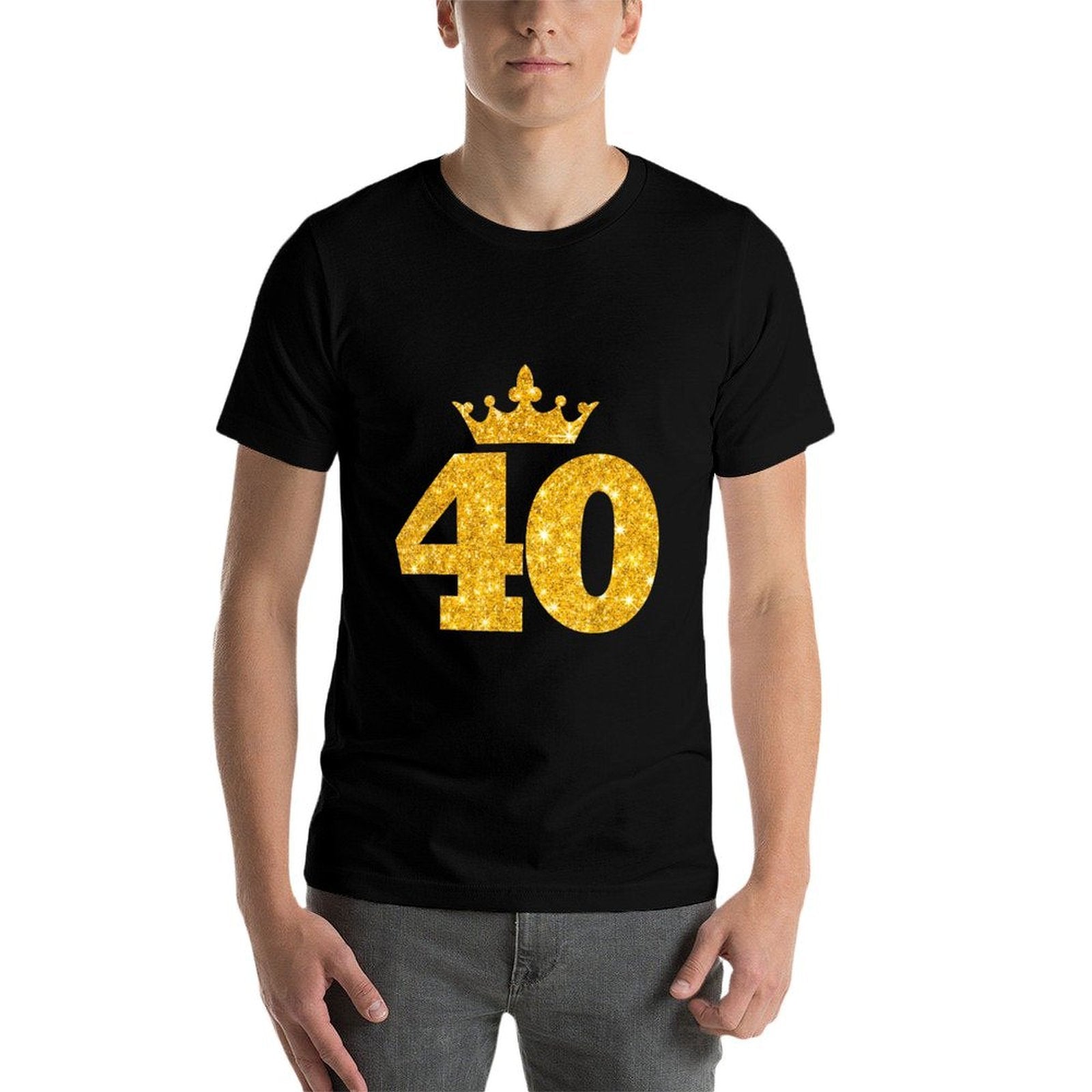 40th Birthday T Custom Crown Happy Birthday  Cotton T-Shirt