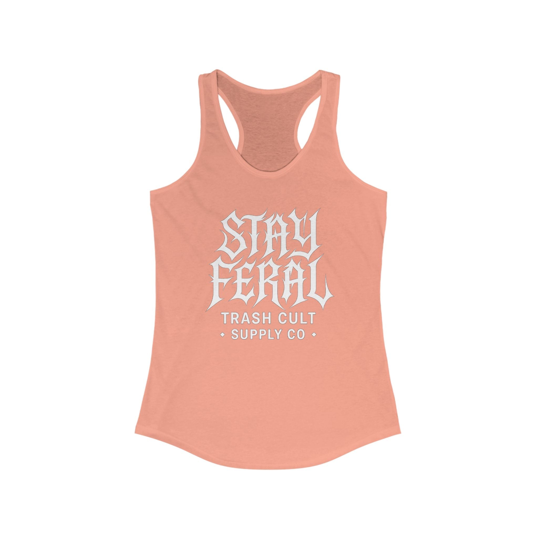 Stay Feral Women's Racerback Tank - Boho Gym Top, Sporty Workout Wear, Summer Essential, Eco-Friendly Activewear, Gift for Nature Lovers