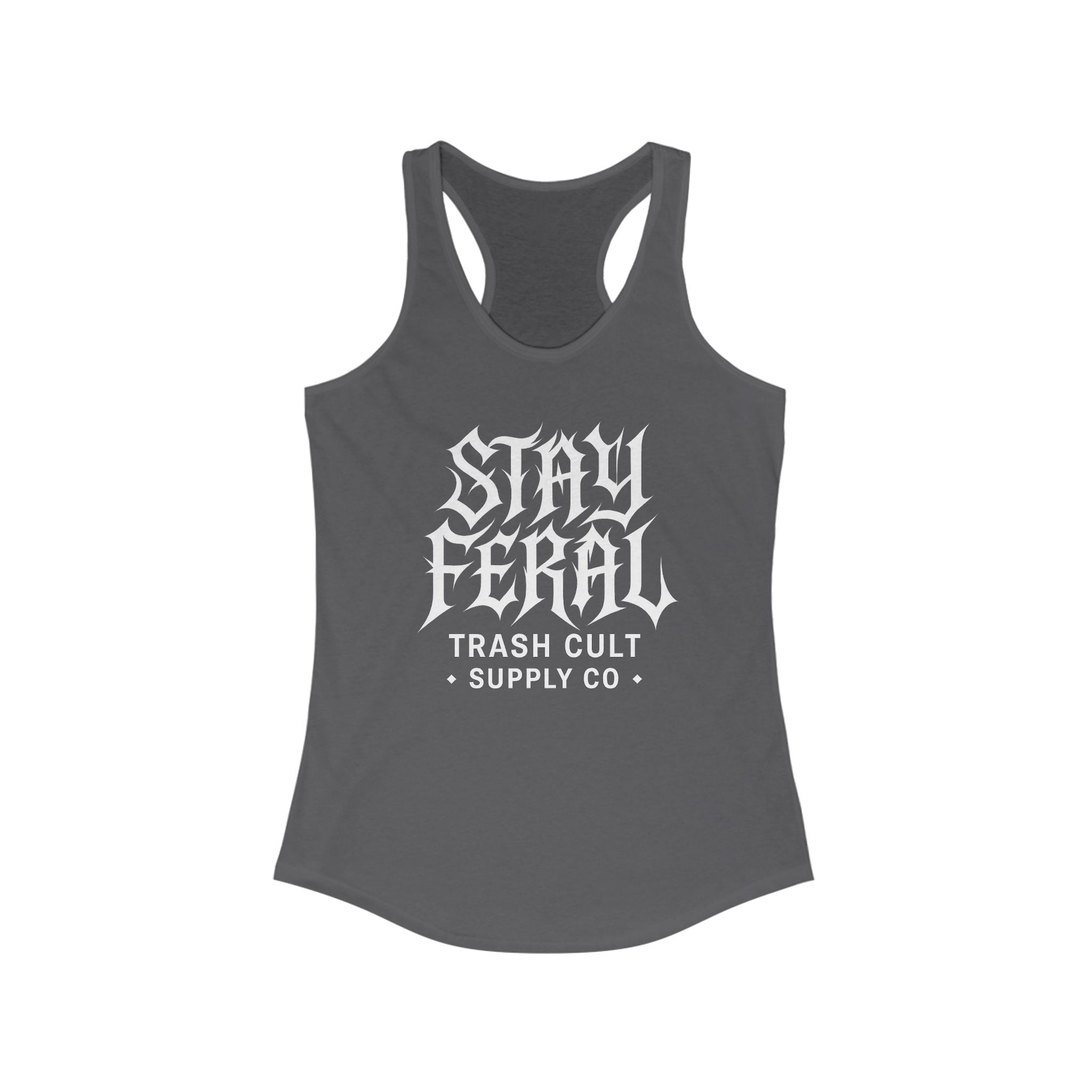 Stay Feral Women's Racerback Tank - Boho Gym Top, Sporty Workout Wear, Summer Essential, Eco-Friendly Activewear, Gift for Nature Lovers