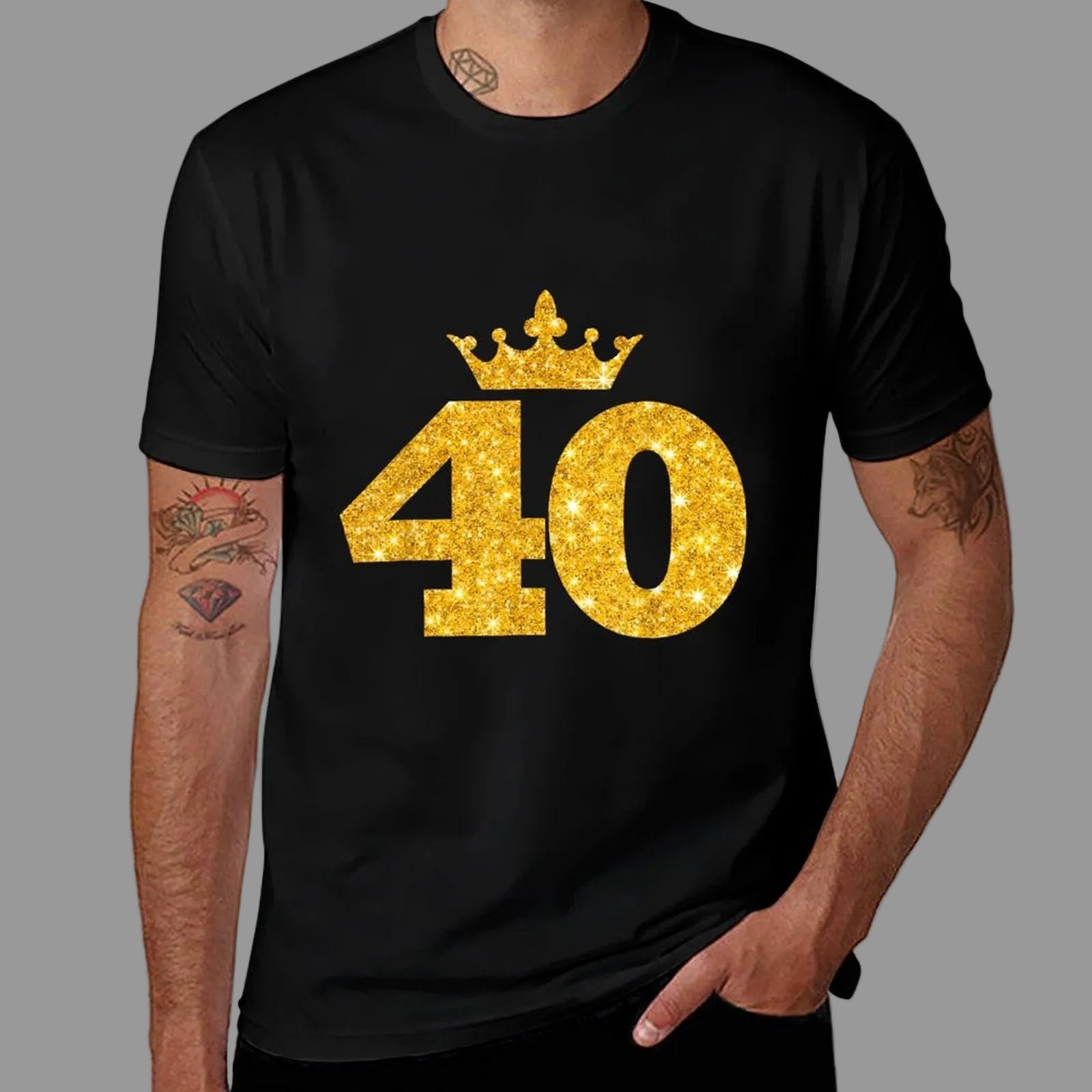40th Birthday T Custom Crown Happy Birthday  Cotton T-Shirt