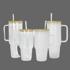 Hailey Brook Designs 32oz or 40oz Sublimation Clear or Frost Glass Tumbler, Mug, Cup With Bamboo Lid and Straw
