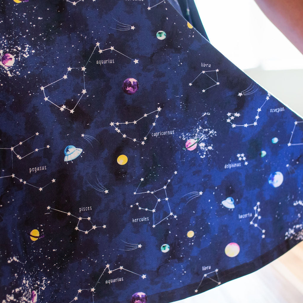 Adult "Cosmic Compass" Constellations Sleeveless Dress with Pockets