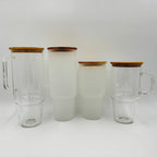 Hailey Brook Designs 32oz or 40oz Sublimation Clear or Frost Glass Tumbler, Mug, Cup With Bamboo Lid and Straw