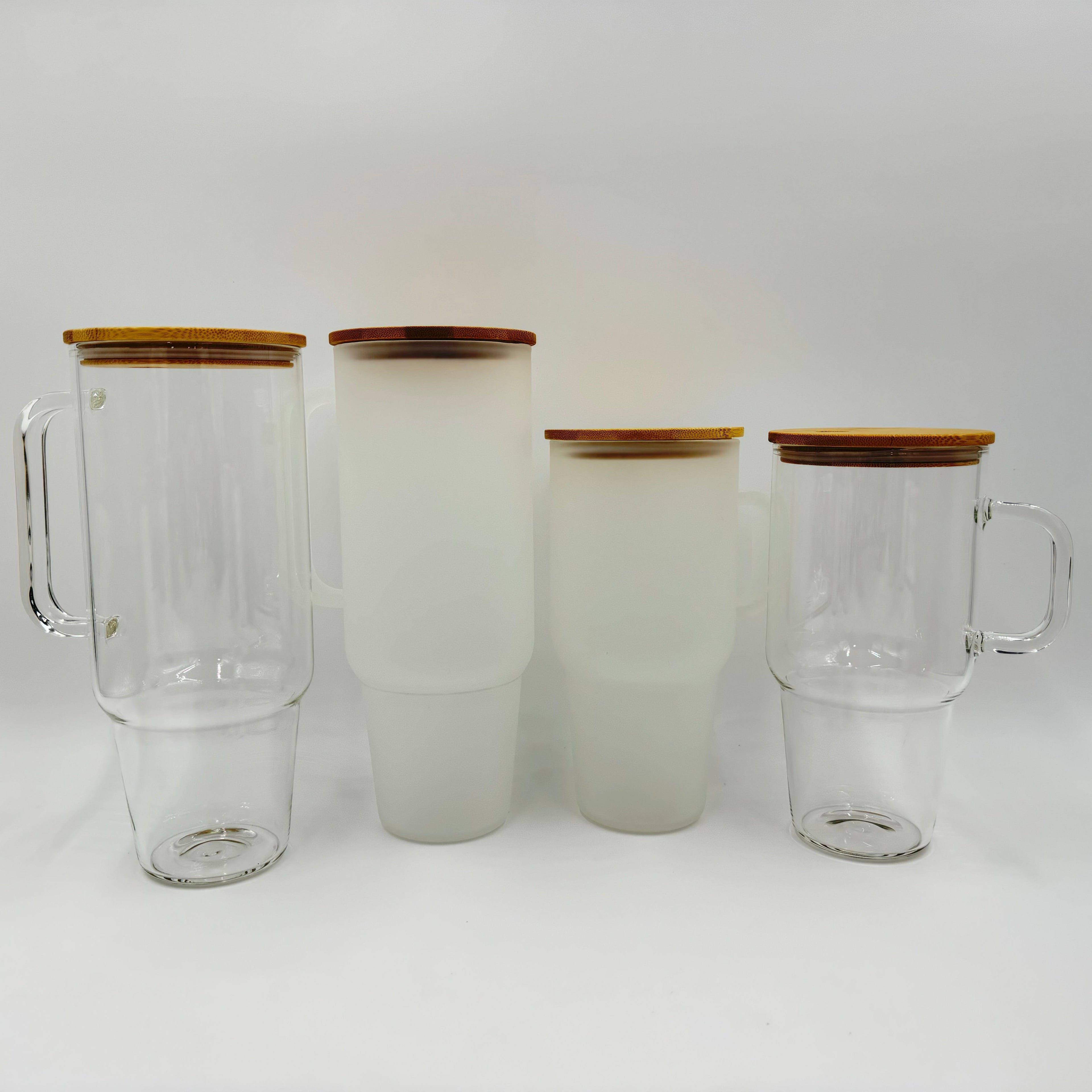 Hailey Brook Designs 32oz or 40oz Sublimation Clear or Frost Glass Tumbler, Mug, Cup With Bamboo Lid and Straw