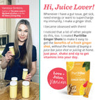 PuriVibe Pineapple Ginger Shot - Superfood Juice Powder, Wellness Shots Supplement - Supports Immunity & Digestion - Stick Packs