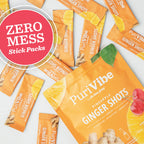 PuriVibe Pineapple Ginger Shot - Superfood Juice Powder, Wellness Shots Supplement - Supports Immunity & Digestion - Stick Packs