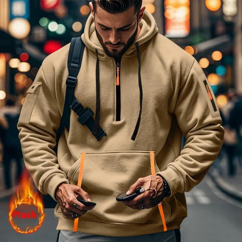 Men's Casual Multi-zipper Arm Pocket Sweatshirt