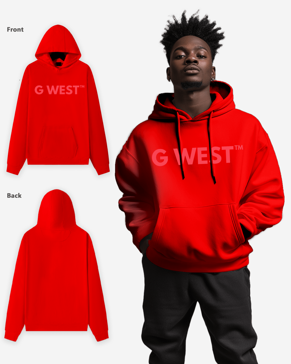 G-West G West Big Chest Logo Mens Hoodie