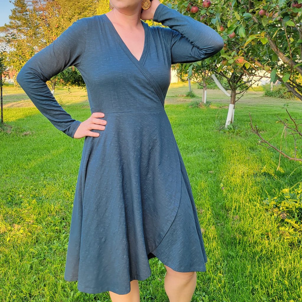 Organic American Made Cotton - Slub Wrap Dress