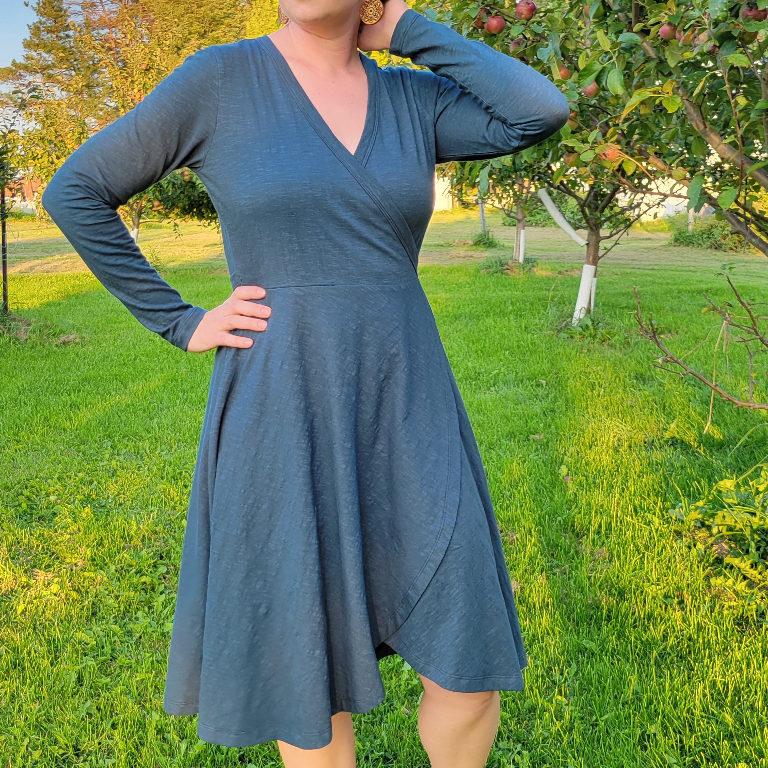 Organic American Made Cotton - Slub Wrap Dress