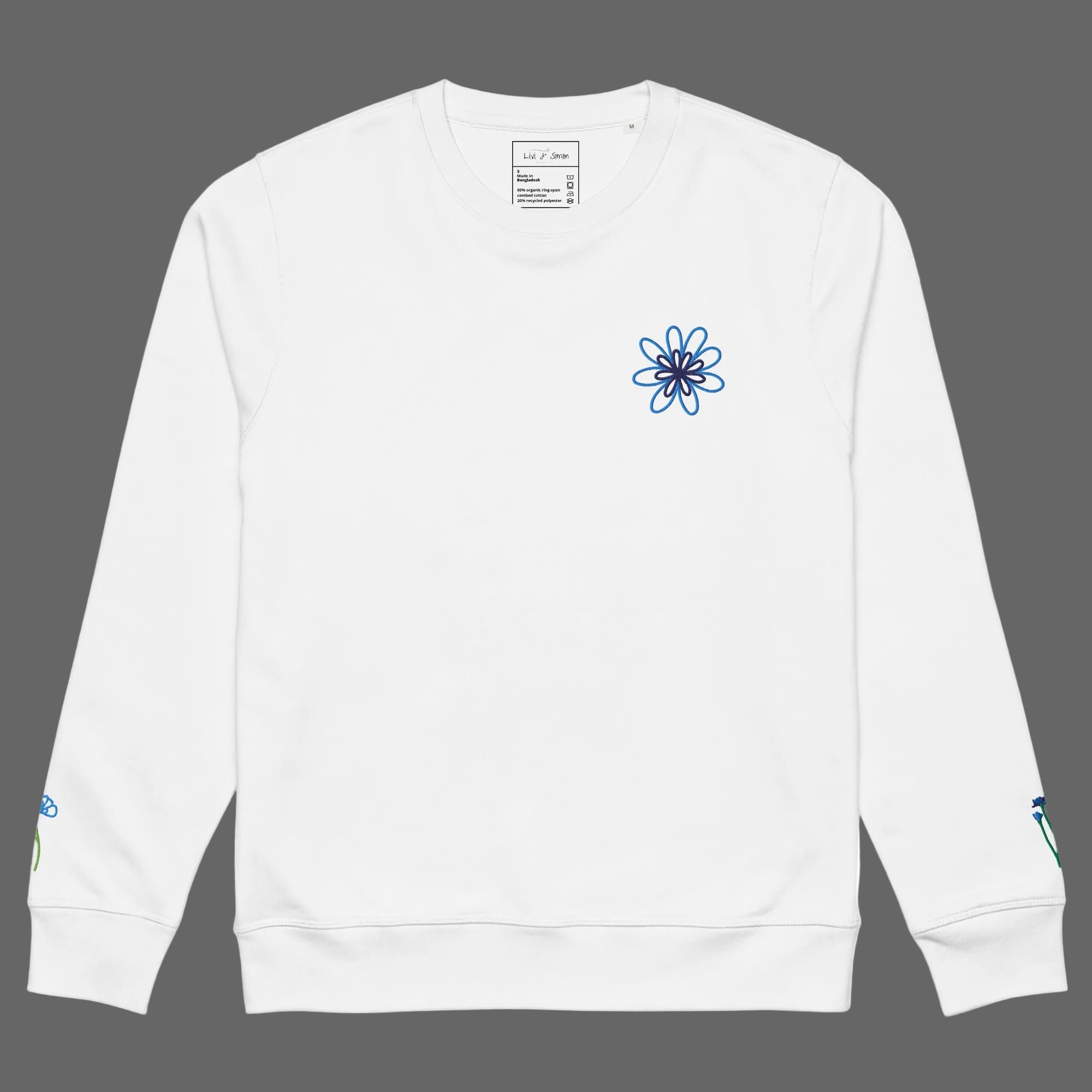 Flowers organic mid-weight sweatshirt