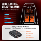 VEVOR Heated Hoodie with Battery - Unisex, Black (Medium)